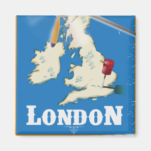 Aimant Affiche de voyage vintage Londres, Angleterre