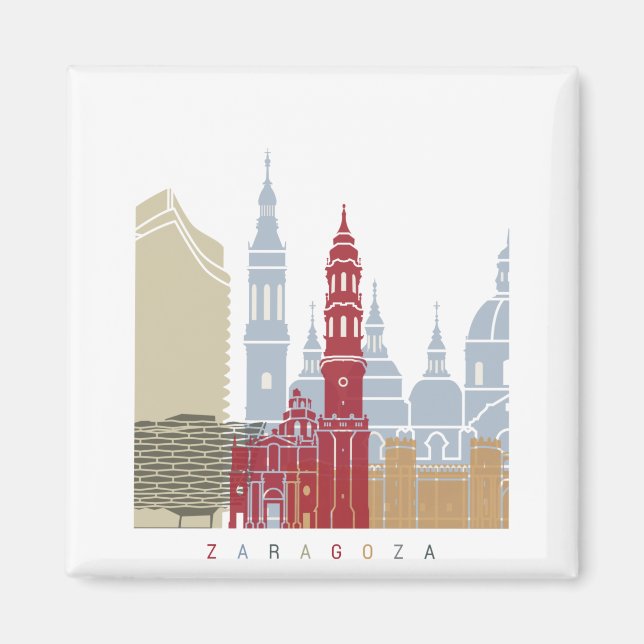 Aimant Affiche de Zaragoza (Devant)