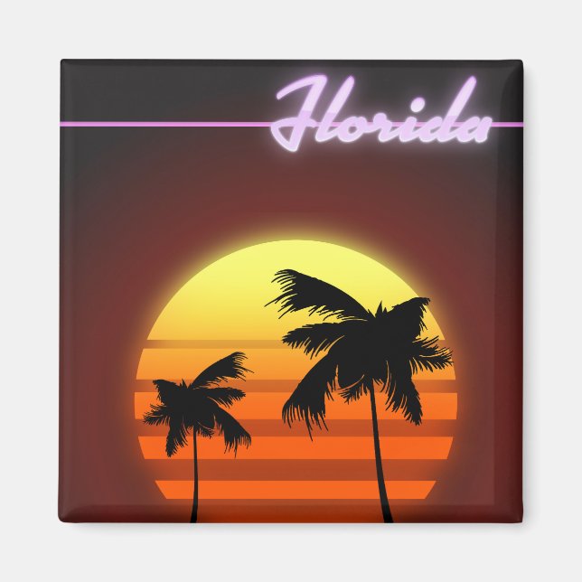 Aimant Affiche Florida Sunset 1984 (Devant)