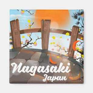 Aimant Affiche japonaise de fleur de Nagasaki