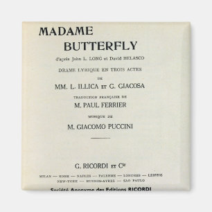 Aimant Affiche pour Madame Butterfly par Giacomo