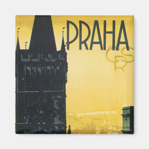 Aimant Affiche vintage de Praha
