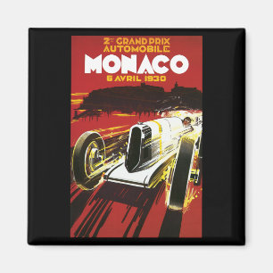 Aimant Affiche vintage d'épreuve sur route de voiture du