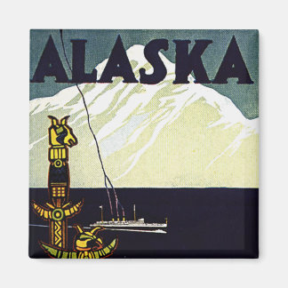 Aimant affiche vintage en alaska