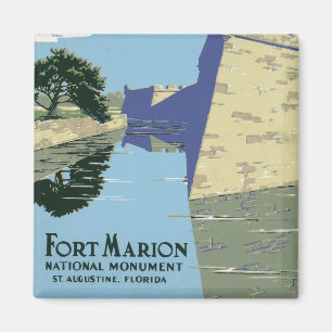 Aimant Affiche Vintage voyage montrant Fort Marion