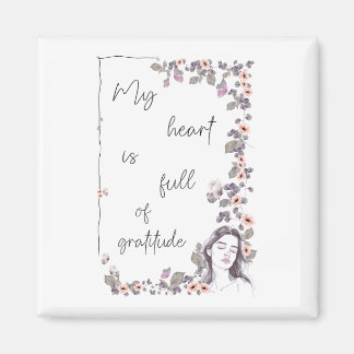 Aimant Affirmation de gratitude. Floraison de l'état d'es