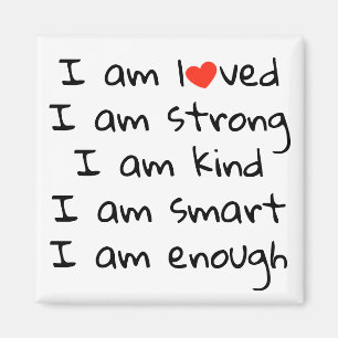 Aimant Affirmations Typographie cardiaque Rouge Noir