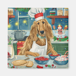 Aimant Afghan Hound Holiday Baking : Noël festif