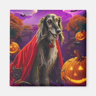 Aimant Afghan Hound Vampire Citrouilles Halloween Épouvan