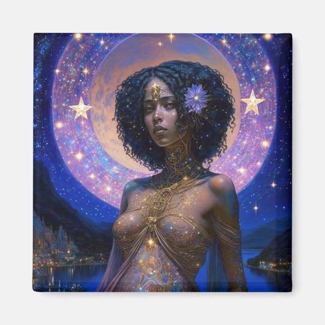 Aimant African American Black Goddess Queen Imaginaire Ar (Devant)
