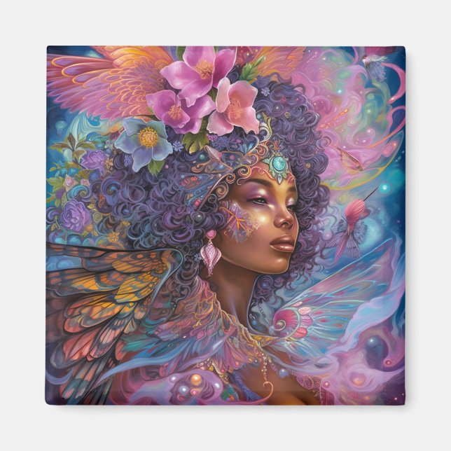 Aimant African American Black Goddess Queen Imaginaire Ar (Devant)