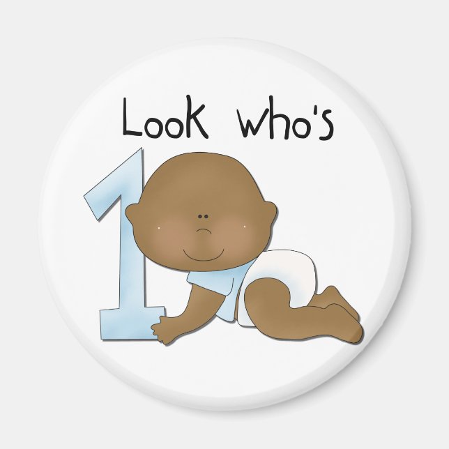 Aimant African American Boy 1st Birthday Tshirts and Gift (Devant)