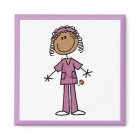 African American Stick Figure Nurse