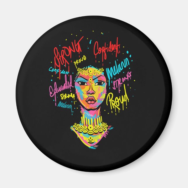 Aimant African Queen Strong Woman Black History Month Pro (Devant)