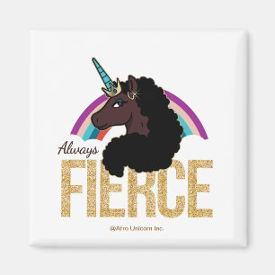 Aimant Afro Unicorn   Magique - Toujours fière