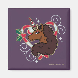 Aimant Afro Unicorn Sucre de canne Heart Holiday