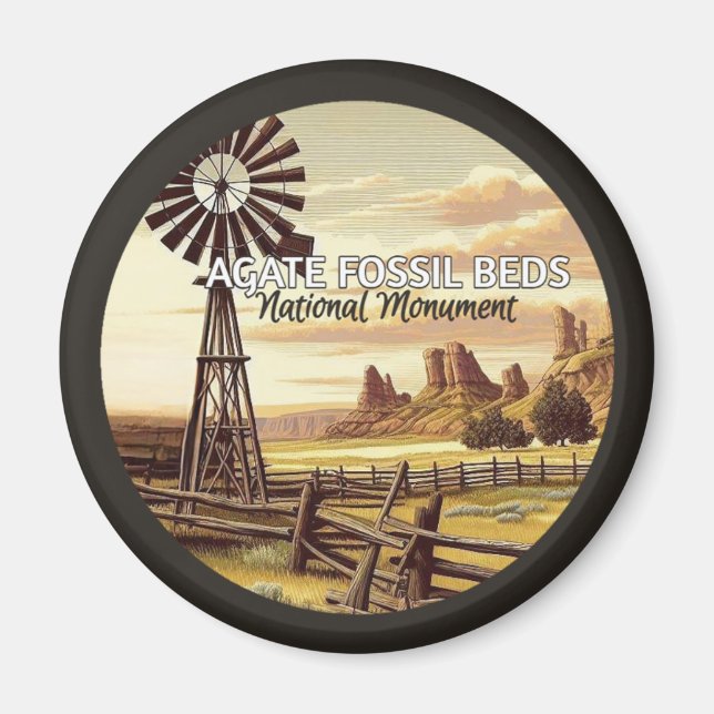 Aimant Agate Fossil Beds National Monument Souvenir (Devant)