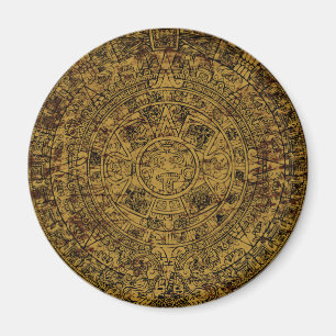 Aimant Aged Aztec Sun Stone Calendar