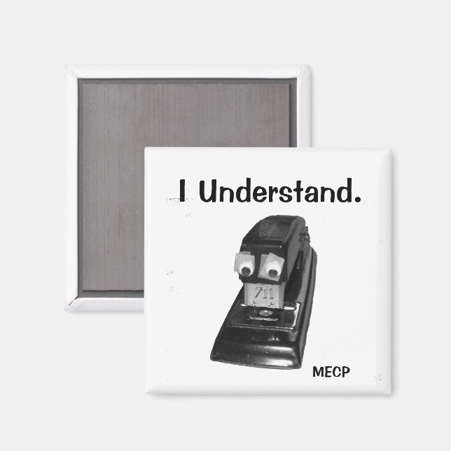 Aimant Agrafeuse noire avec l'aimant écarquillé de yeux (Recto/Verso)