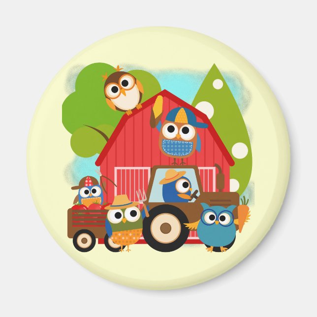 Aimant Agriculteurs de hibou (Devant)