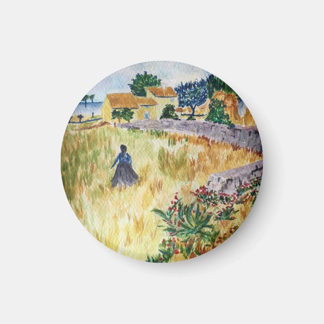 Aimant Agritourisme de Provence dans le style de Van Gogh (Devant)