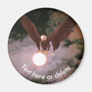 Aimant Aigle américain pleine lune Fantaisie Personnalisé