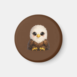 Aimant Aigle chauve mignon aux grands yeux dans la nature
