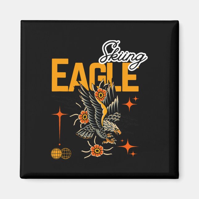 Aimant Aigle de ski (Devant)