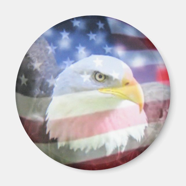 Aimant Aigle et drapeau des États-Unis (Devant)