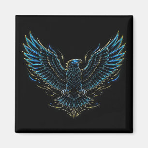 Aimant aigle néon Cyberpunk