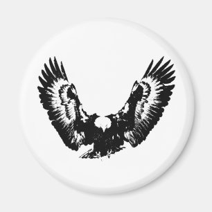 Aimant Aigle noir et blanc