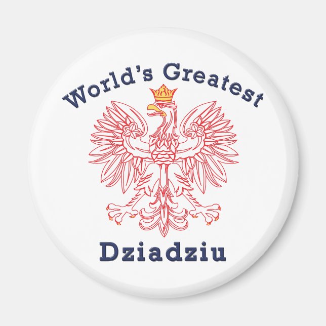 Aimant Aigle rouge Dziadziu le plus grand du monde (Devant)