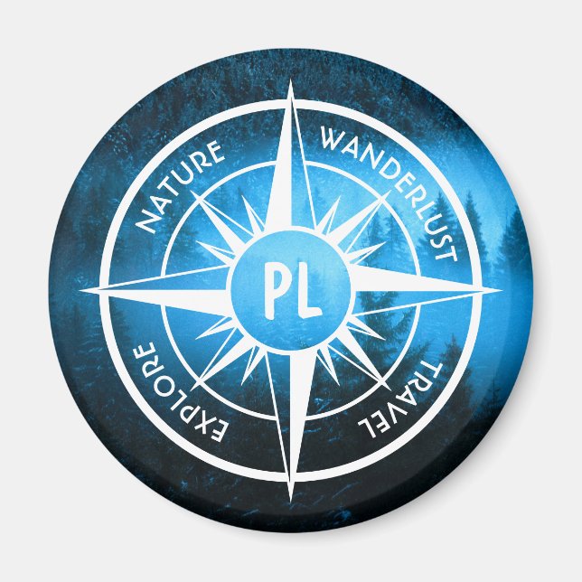 Aimant Aiguille de compas monogramme brouillard dans la f (Devant)