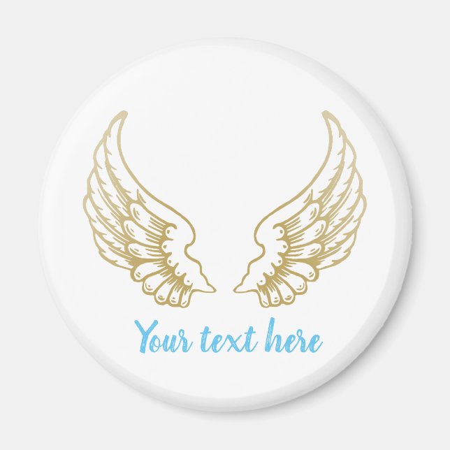 AIMANT AILES D'ANGEL PERSONNALISABLES STICKER ROND (Devant)