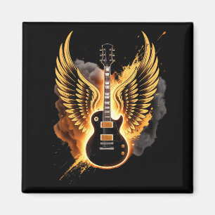 Aimant Ailes de guitare rétro Art abstrait Rock And Roll