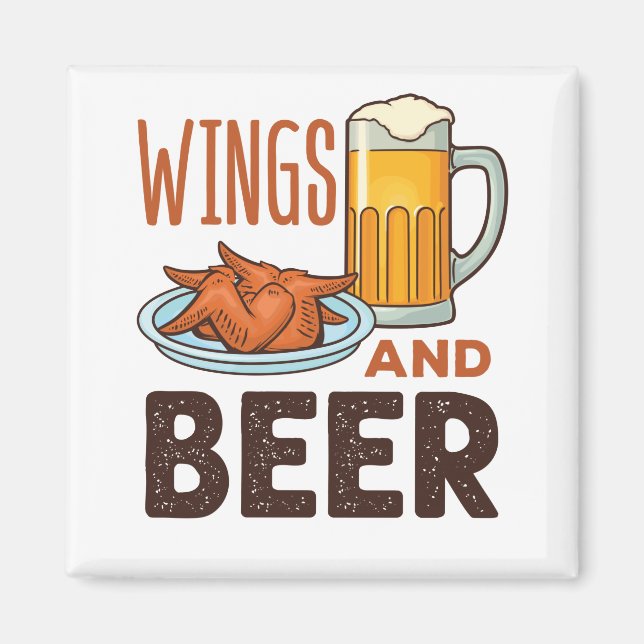 Aimant Ailes et ailes de poulet de bière Boire (Devant)