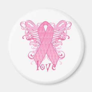 Aimant Ailes roses d'amour de ruban