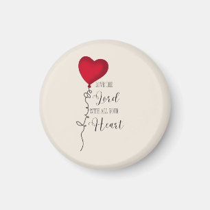 Aimant Aime le Seigneur  & Ballon en forme de cœur