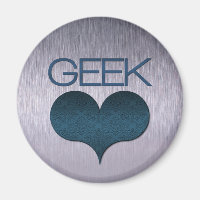 Aimer geek (coeur) Aimant, Bleu foncé