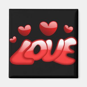 Aimant Aimer les coeurs rouges