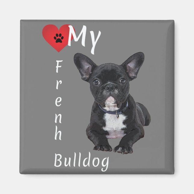 Aimant Aimer Mon Chien De Fer Français (Devant)