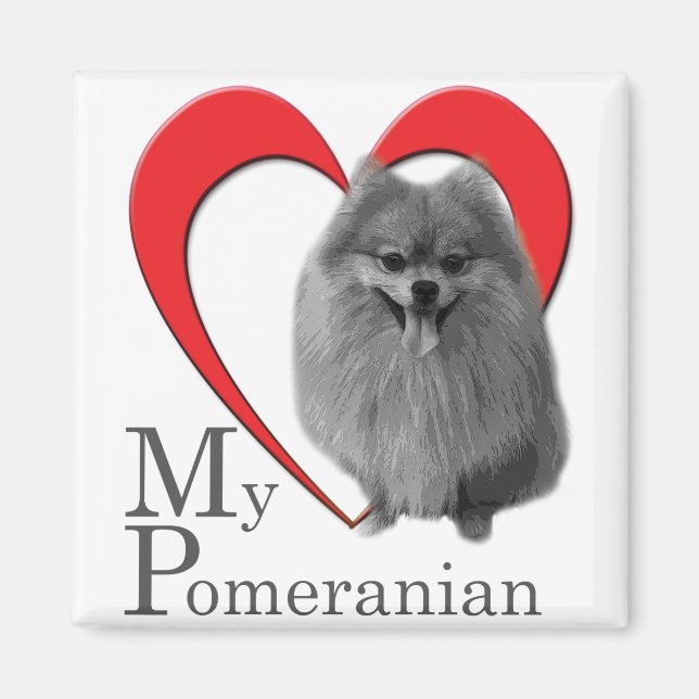 Aimant Aimer Mon Poméranien (Devant)