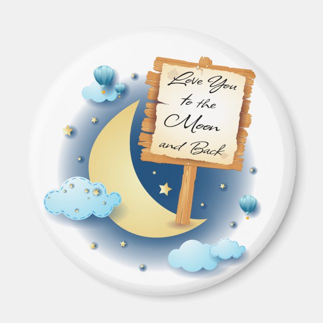 Aimant Aimez-vous à la Lune et retour (Devant)