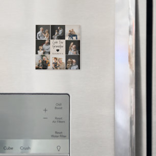 Aimant Aimez-vous grand-père avec coeur et photos -