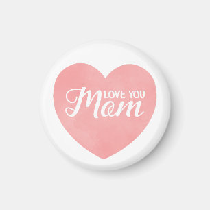 Aimant Aimez-vous maman texte, le coeur rose du jour de l