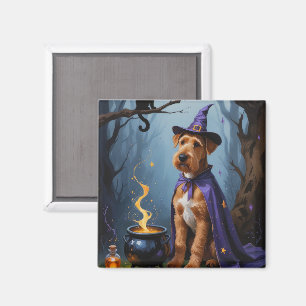 Aimant Airedale Chien Whimsical Halloween Peinture