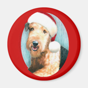 Aimant Airedale Terrier Père Noël