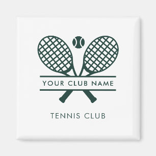 Aimant Ajouter Votre Nom Club Tennis Team Green Modern