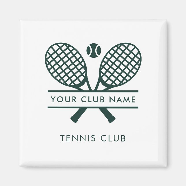 Aimant Ajouter Votre Nom Club Tennis Team Green Modern (Devant)