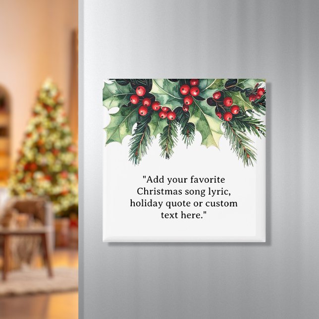 Aimant Ajouter votre propre devis Noël Botanique Floral (Créateur téléchargé)